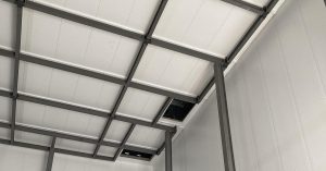 Internal steel frame inside the University of Salford's Energy House 2