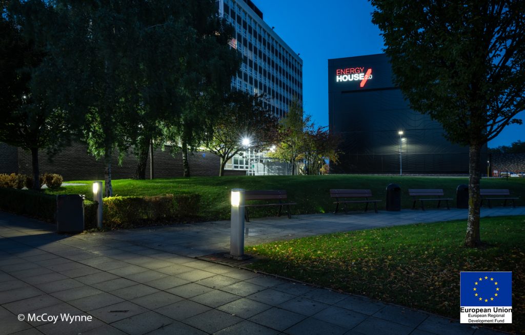 External night shot of Energy House 2.0, University of Salford
© McCoy Wynne