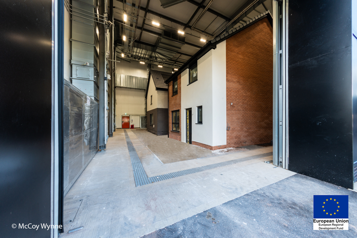 Two detached houses built within chamber 1 of Energy House 2.0, University of Salford